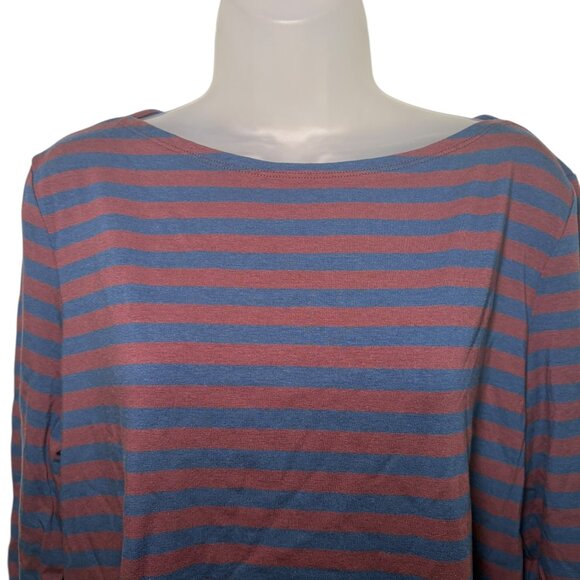 Amour Vert Cecilia Stripe Knit Tee XL Maple Azure Organic Cotton - Picture 3 of 6